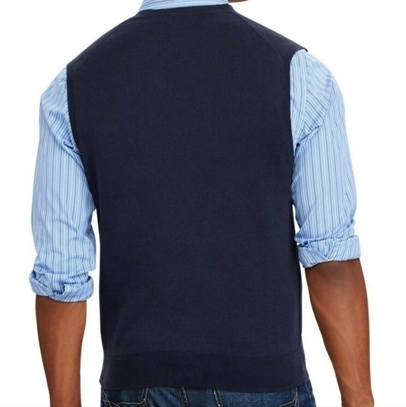 Polo Ralph lauren NWT Pima COTTON Navy Knit Vest XXL/TTG. - Picture 4 of 9